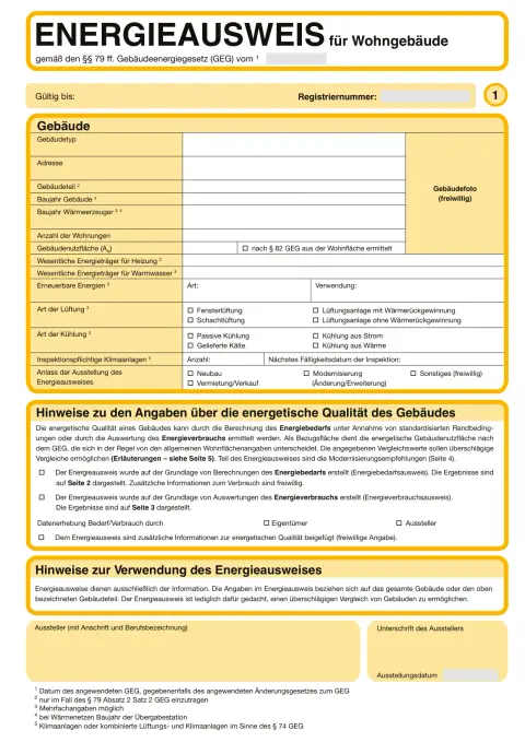 Muster-Energieausweis (GEG 2024), Seite 1